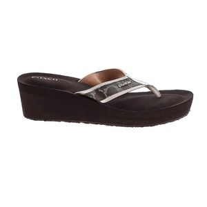 Coach platform wedge flip flops